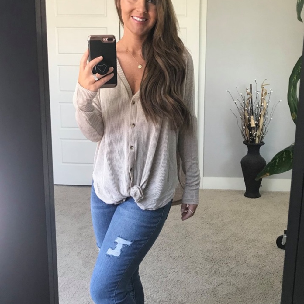 Front Tie Knit Top